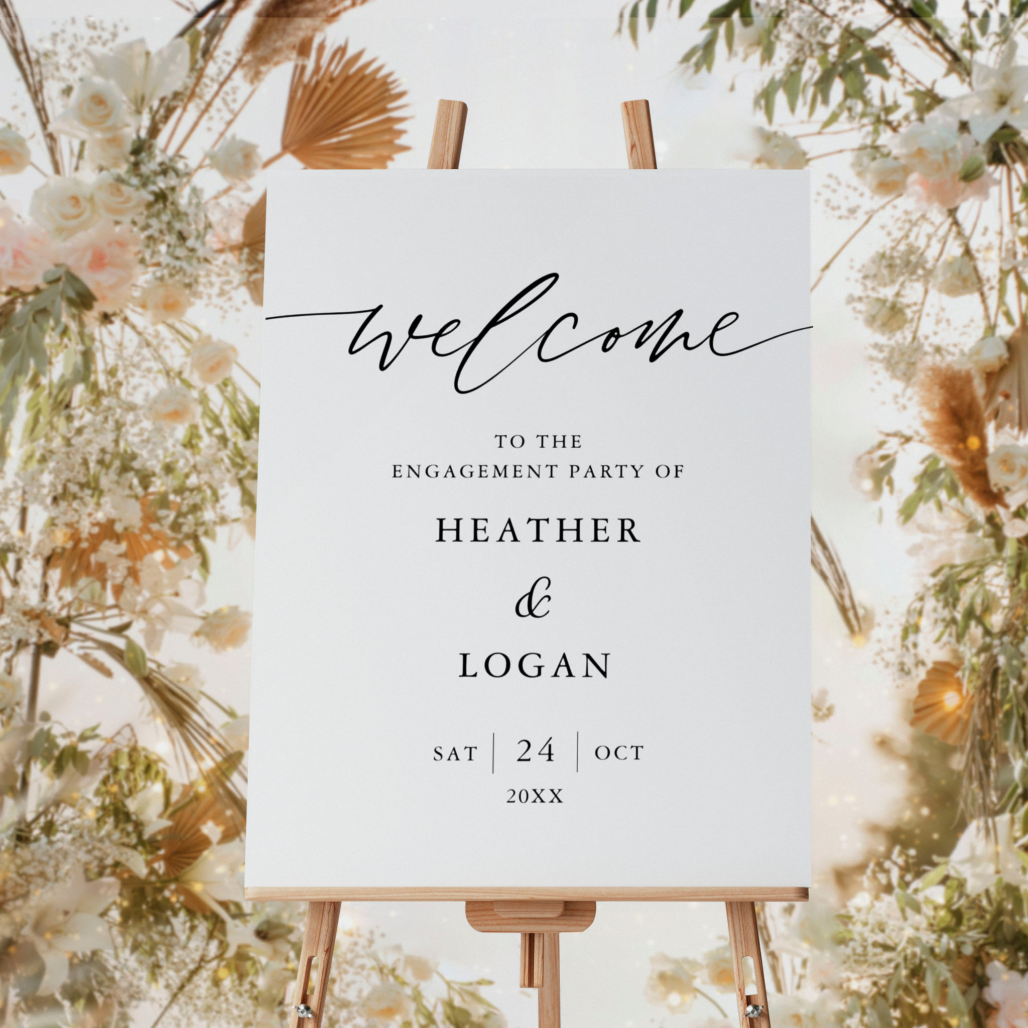 Rustic Welcome To The Engagement Party Welcome Foam Board