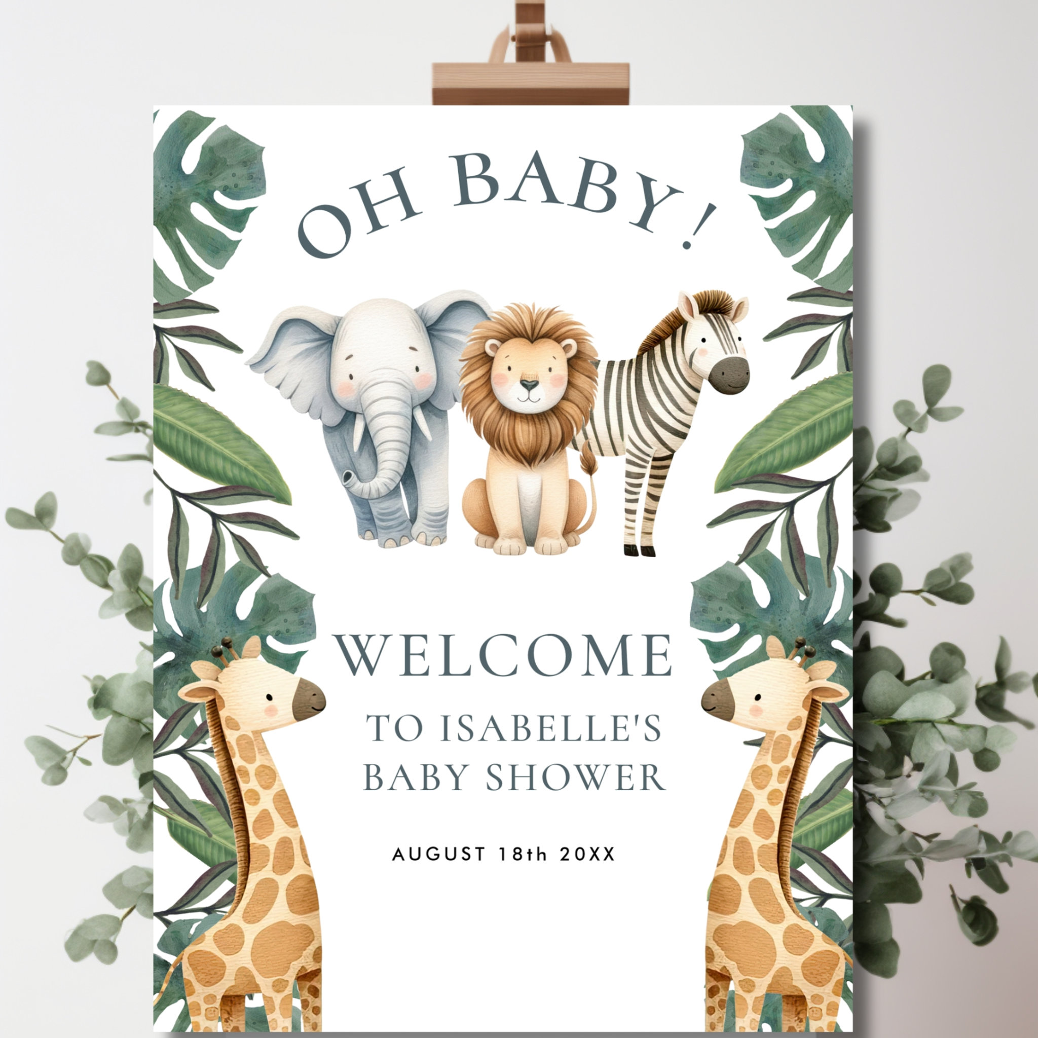 Safari Boy Baby Shower Welcome Sign
