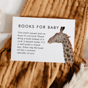 Safari Theme Baby Shower Book Request Enclosure Card