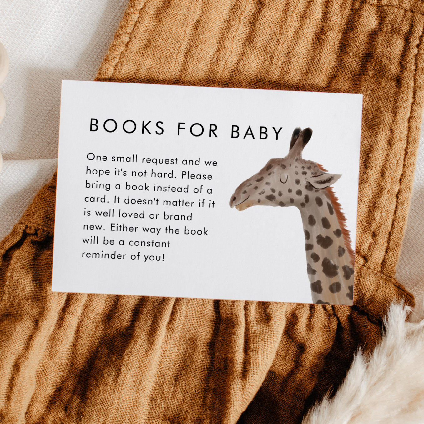 Safari Theme Baby Shower Book Request Enclosure Card
