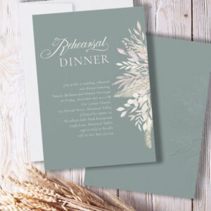 Sage Green Botanical Wedding Rehearsal Dinner Invitation