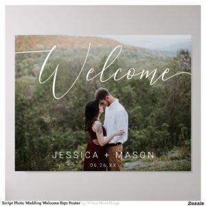 Script Photo Wedding Welcome Sign Poster