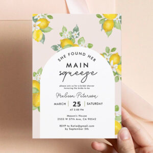 She Found Her Main Squeeze Lemon Bridal Shower Invitation