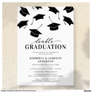 Simple Double Graduation Party Invitations