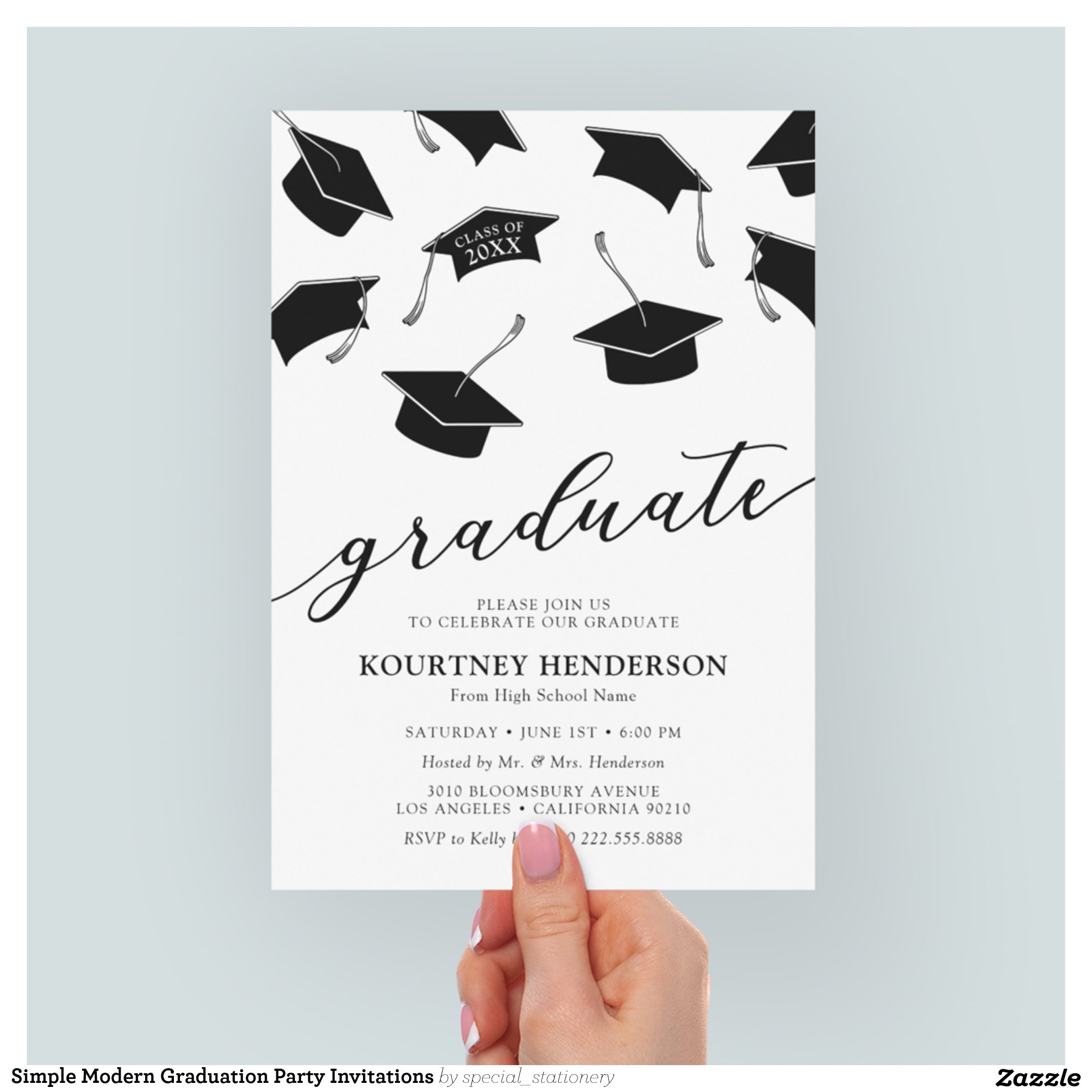 Simple Modern Graduation Party Invitations