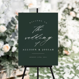 Simple Script Green Wedding Welcome Foam Board