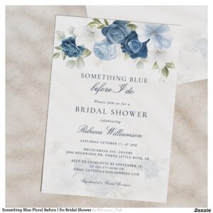 Something Blue Floral Before I Do Bridal Shower Invitation