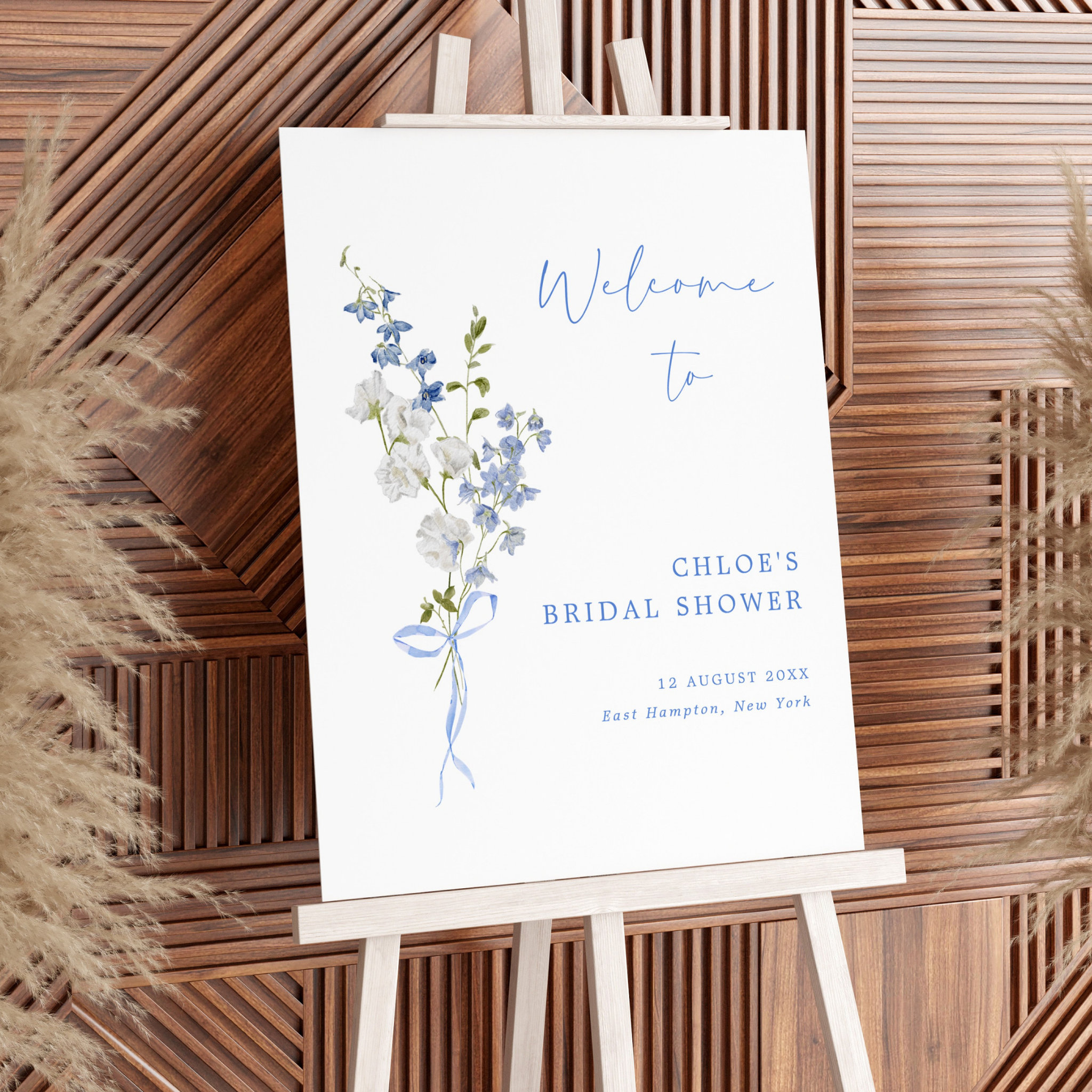 Something Blue Wildflower Bridal Shower Welcome Foam Board