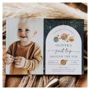 Space Photo Birthday Invitation   First Trip