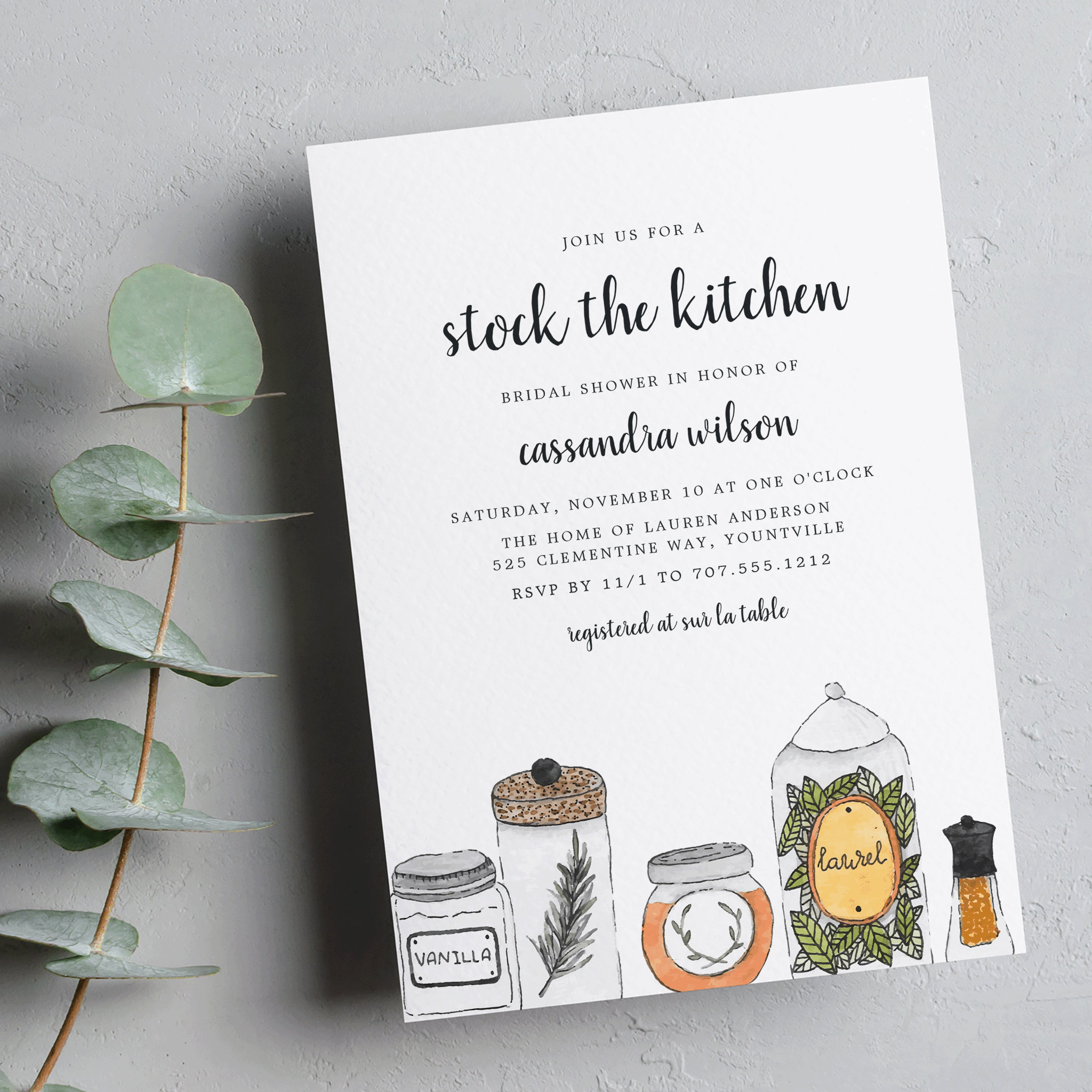 Spice Rack Kitchen Bridal Shower Invitation