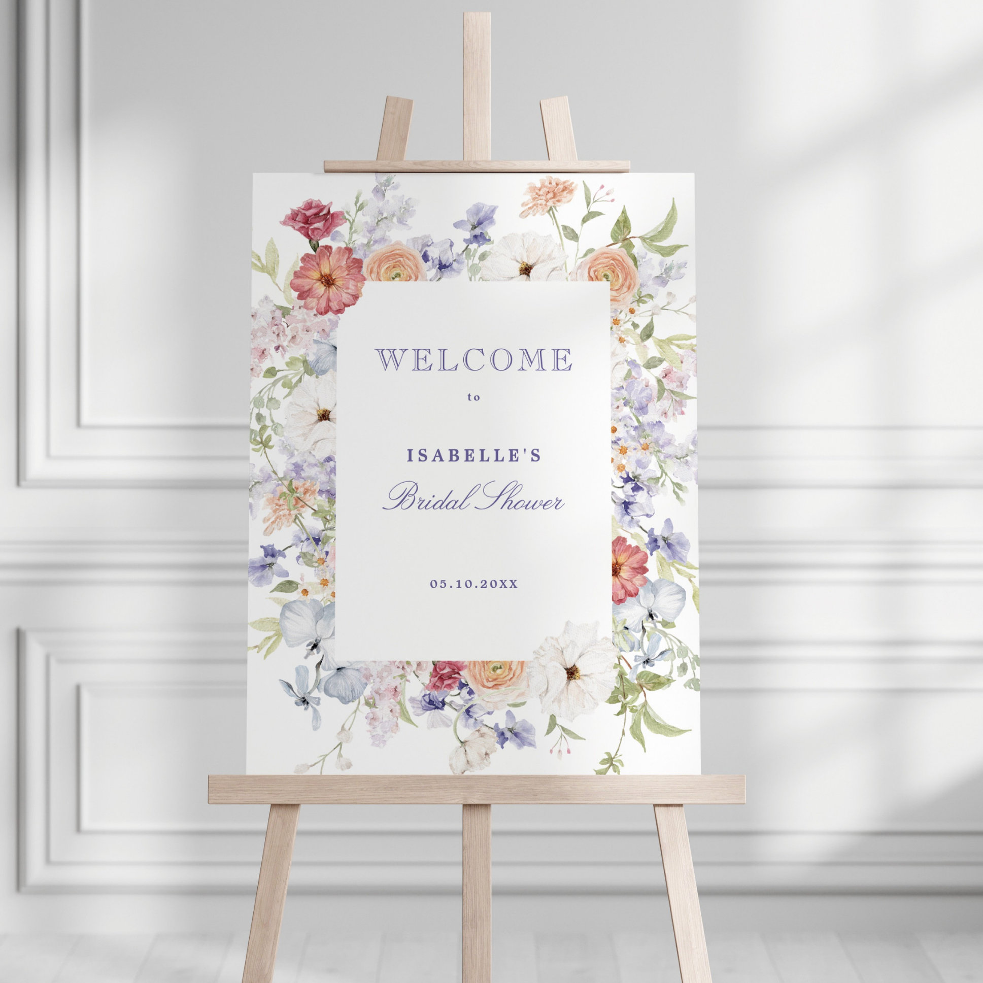 Spring Pastel Floral Bridal Shower Welcome  Foam Board