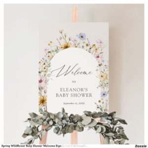 Spring Wildflower Baby Shower Welcome Sign
