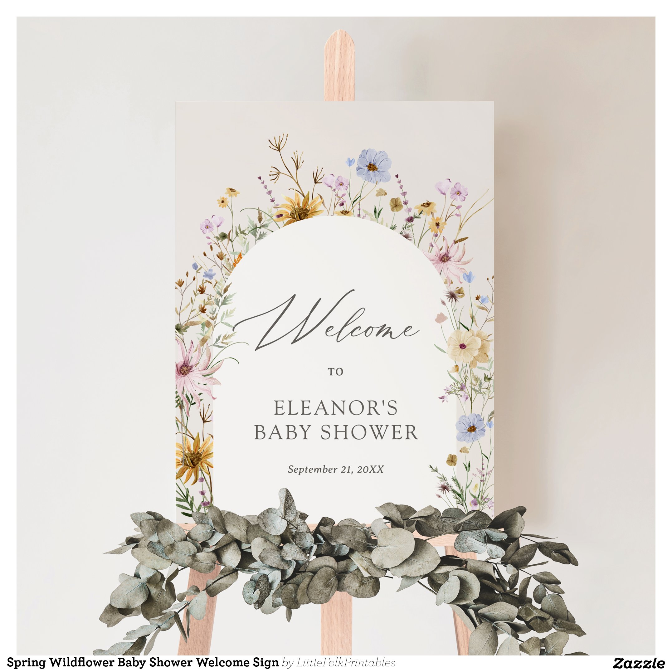 Spring Wildflower Baby Shower Welcome Sign