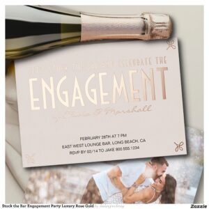 Stock the Bar Engagement Party Luxury Rose Gold Foil Invitation