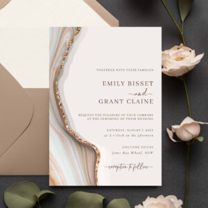 Stone Marble Agate Wedding Invitation