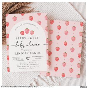 Strawberry Baby Shower Invitation Berry Baby