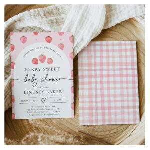 Strawberry Baby Shower Invitation Berry Baby