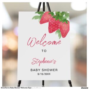 Strawberry Baby Shower Welcome Sign