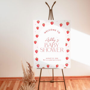 Strawberry Baby Shower Welcome Sign Berry Sweet