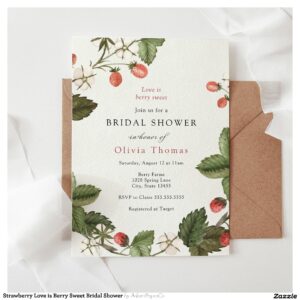 Strawberry Love is Berry Sweet Bridal Shower Invitation