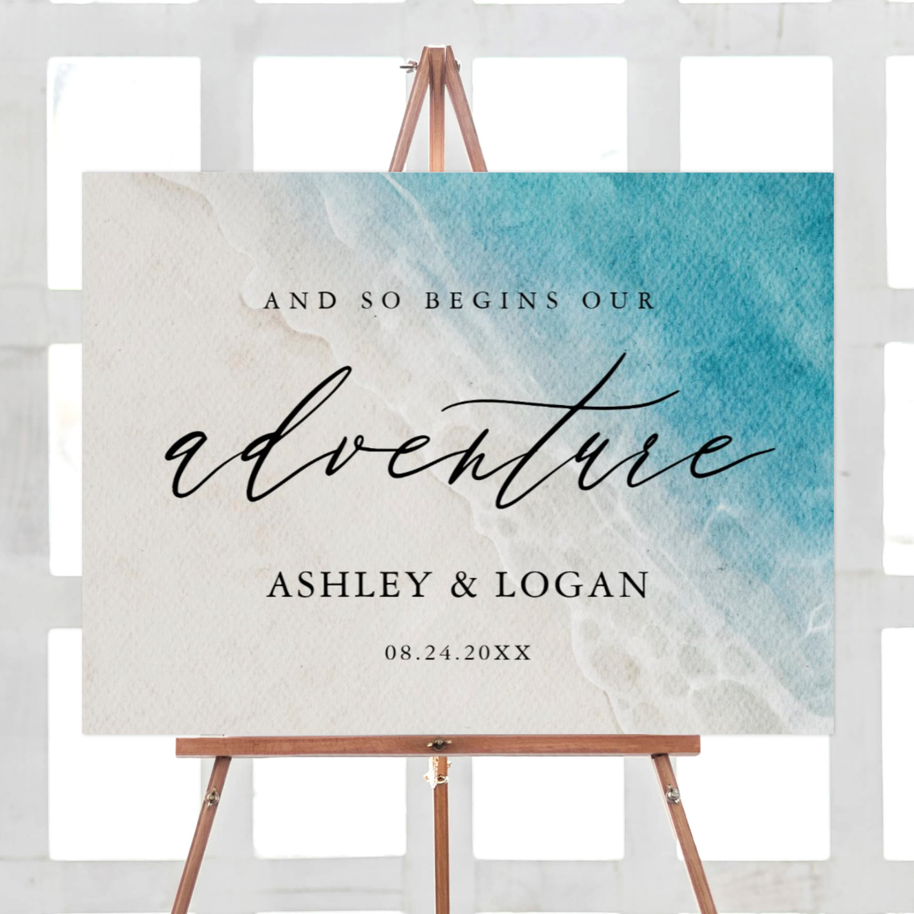 Summer Beach Wedding Adventure Welcome Sign