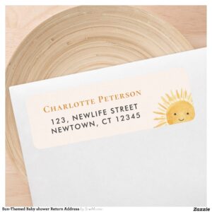 Sun-Themed Baby shower Return Address Label