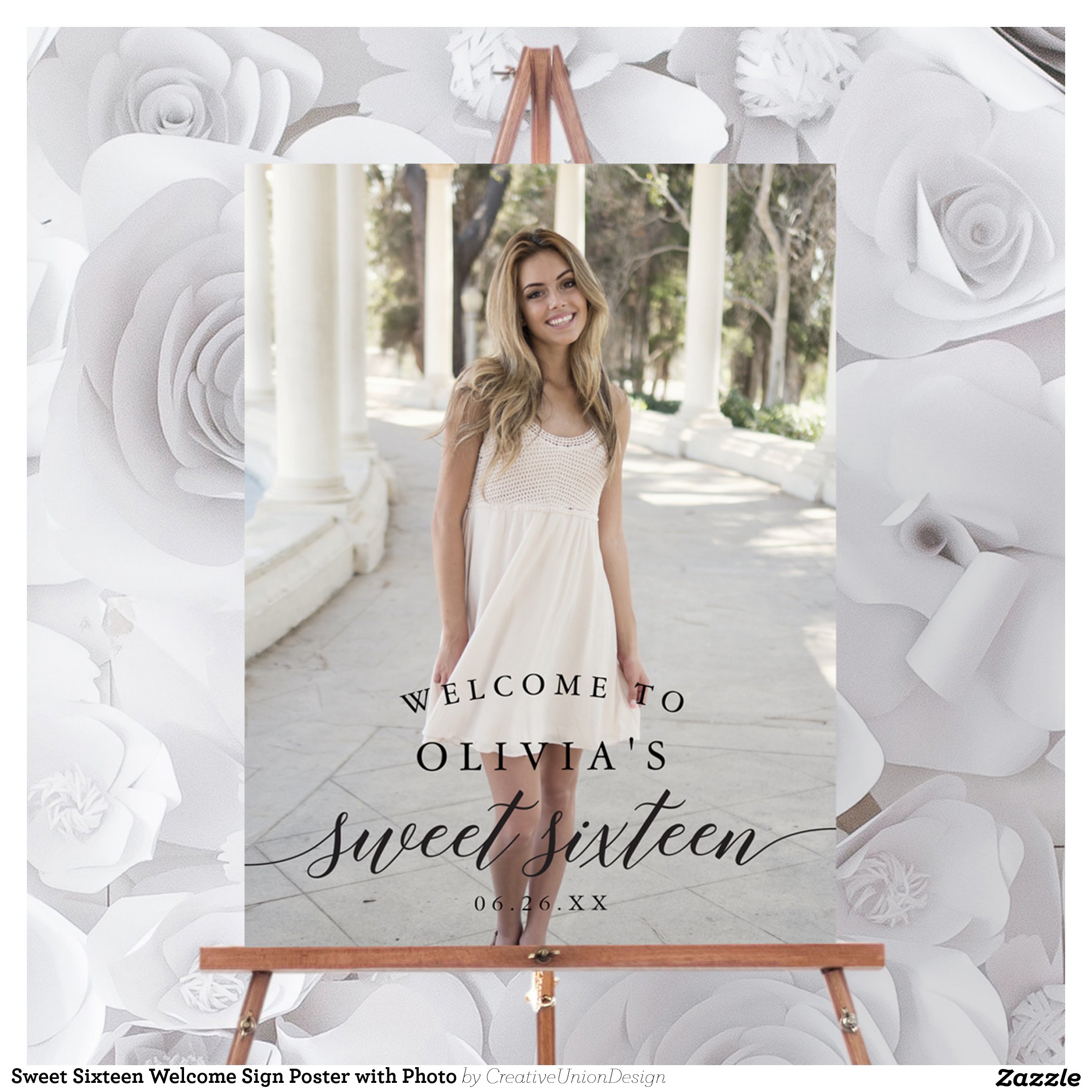 Sweet Sixteen Welcome Sign Poster with Photo