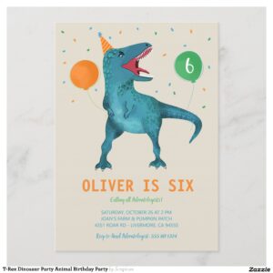 T-Rex Dinosaur Party Animal Birthday Party Invitation
