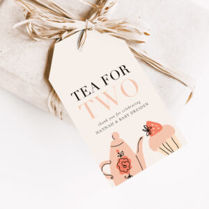 Tea for Two   Tea Party Baby Shower Favor Gift Tags