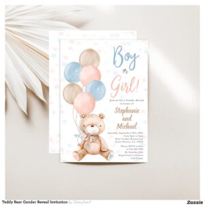 Teddy Bear Gender Reveal Invitation
