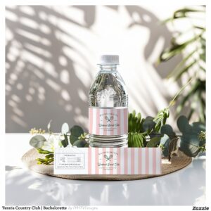 Tennis Country Club Bachelorette Water Bottle Label