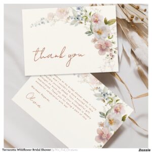 Terracotta Wildflower Bridal Shower Thank You Card