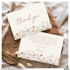 Terracotta Wildflower Bridal Shower Thank You Card