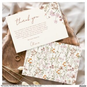 Terracotta Wildflower Bridal Shower Thank You Card