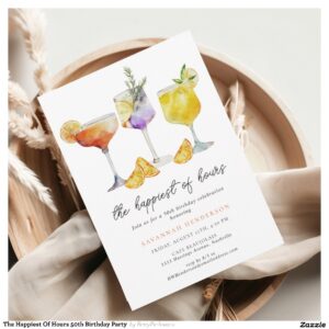 The Happiest Of Hours 50th Birthday Party Invitation