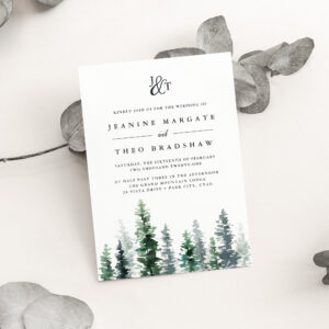 Timber Grove   Monogram Wedding Invitation