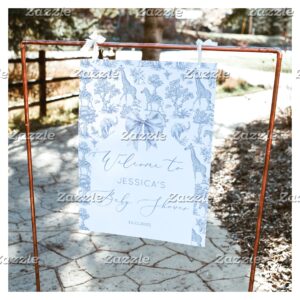 Toile de Jouy Safari animals Baby shower Welcome Foam Board