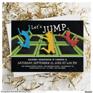 Trampoline Park Kids Birthday Party Invitation