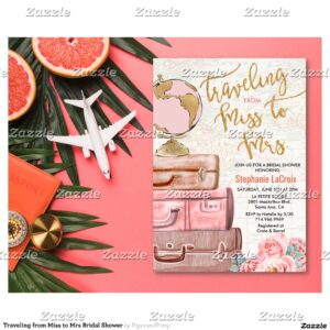 Traveling from Miss to Mrs Bridal Shower Invitation