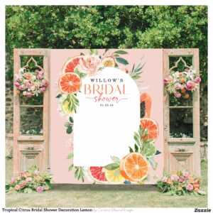 Tropical Citrus Bridal Shower Decoration Lemon Tapestry