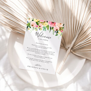 Tropical Colorful Autumn Wedding Welcome Letter