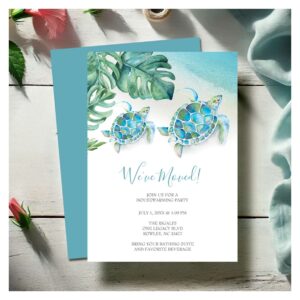 Tropical Watercolor Beach Housewarming Party Invitation