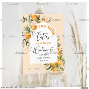 Twins Two little cuties baby shower welcome Foam Board