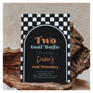 TWO Cool Dude First Birthday Invitation Skate