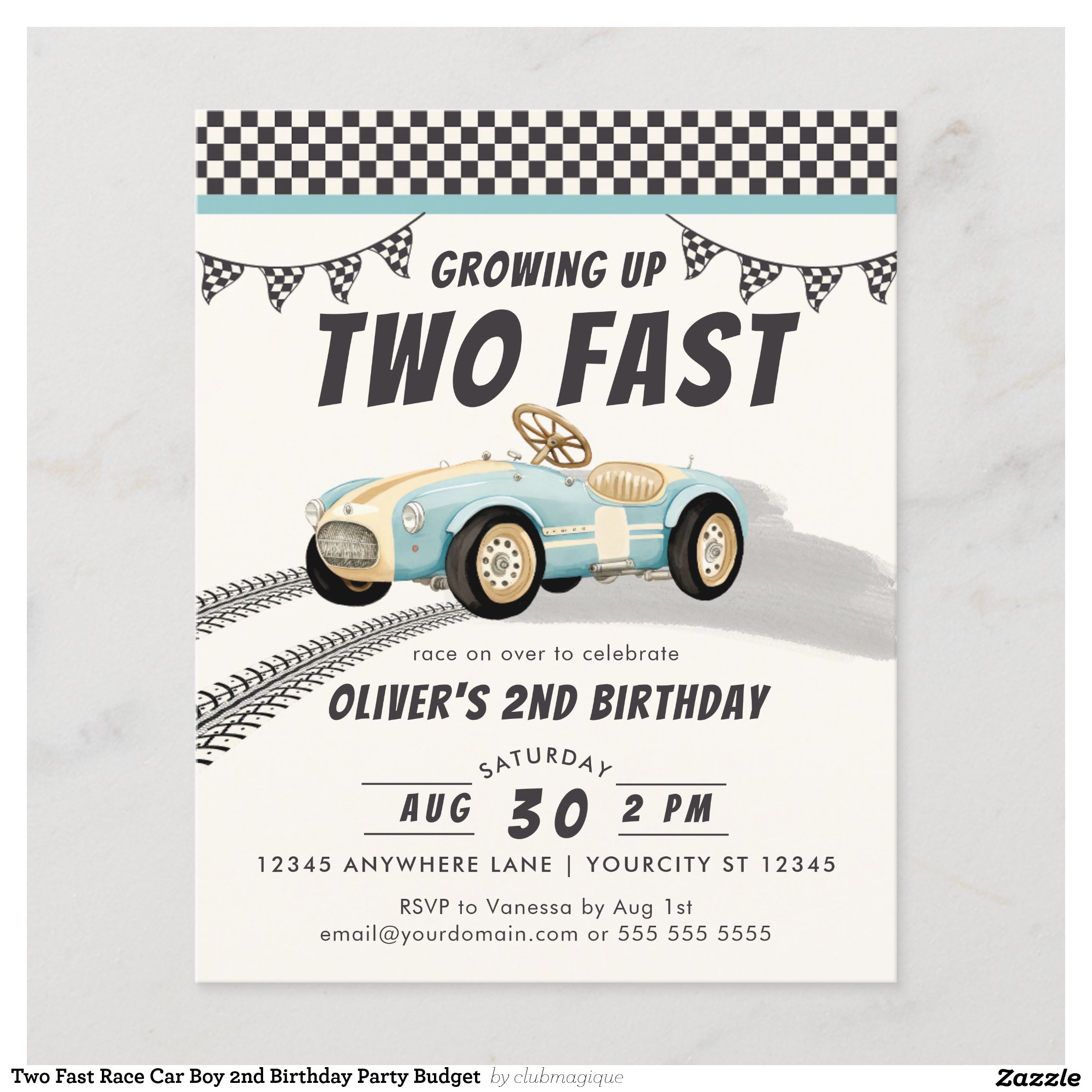 Two Fast Race Car Boy 2nd Birthday Party Budget