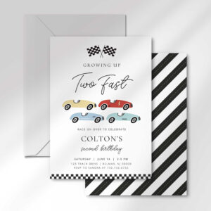 Two Fast Second Birthday Invitation