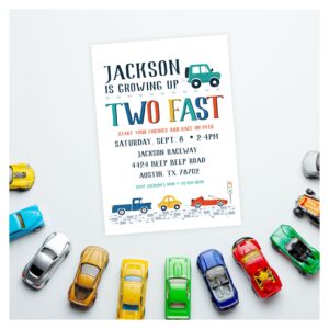 Two Fast Second Birthday Invitation