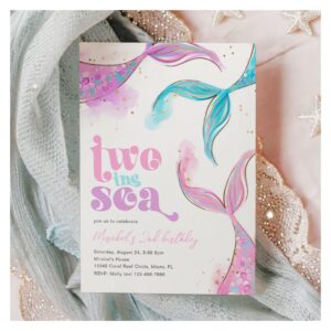 Two the Sea Mermaid Birthday Invitation