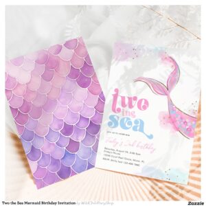 Two the Sea Mermaid Birthday Invitation