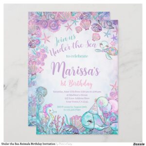 Under the Sea Animals Birthday Invitation